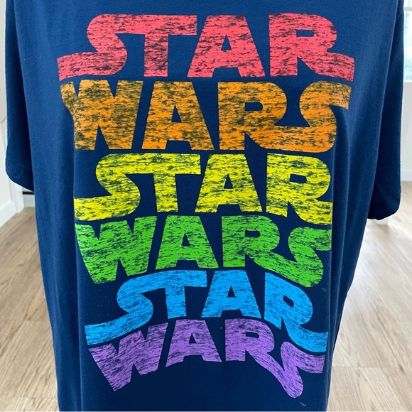 Star Wars Tops - NWT M 2XL Disney, Star Wars, colorful navy blue short sleeve crewneck T-shirt